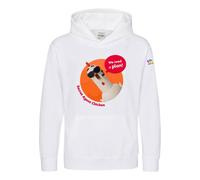 Blocks Universe Officially Licensed Wonderblocks Secret Agent Chicken Kids Hoodie in White | Size: 9-11 Years Blocks Universe White 9-11 Years