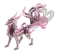 BlocteckToy 3D Metal Mechanical Nine-Tailed Fox Model Kit (Pink) - Stainless Steel Puzzle Assembly, Mythical Creature Collectible Art, Desktop Decoration for Adults & Teens