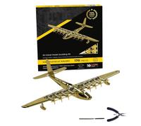 BlocteckToy 3D Metal Puzzle Airplane for Adults, Hughes H-4 3D Metal Aircraft Jigsaw Puzzle, Collectible Desktop Display for Aviation Lovers (170 PCS)