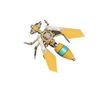 BlocteckToy 3D Metal Puzzle Wasp for Adults, 3D Steampunk Mechanical Insect Metal Jigsaw Puzzle Model Kit, Home Decor Birthday Gifts (102 PCS)