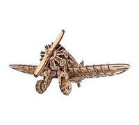 BlocteckToy 3D Wooden Puzzle I-16 Red Donkey Fighter Plane Model, DIY Handcrafted Jigsaw Puzzle Kit, 346 PCS Wooden Model Kits for Adult Youth to Build