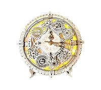 BlocteckToy 3D Wooden Puzzle Movable Clock Model, DIY Handcrafted Jigsaw Puzzle Kit with Movable Gears, 106PCS Wooden Model Kits for Adult Youth to Build