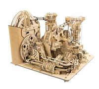 BlocteckToy 3D Wooden Puzzle Track Ball Sky Island Model, DIY Handcrafted Marble Run Roller Coaster Jigsaw Puzzle Kit with Adjustable Track Slope, 1102PCS Wooden Model Kits for Adult Youth to Build