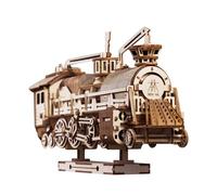 BlocteckToy 3D Wooden Steam Train Puzzle, Wooden Assembly Train Mechanical Transmission Model Kit, DIY Construction Gifts for Men Women (Basic Kit Version/524PCS)