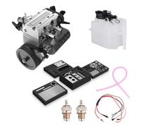 BlocteckToy Engine Model Kit with Starter Kit, ST-NF2 7.0cc Mini Inline Double-Cylinder Four-Stroke Air-Cooled Nitro Interal Combustion Engine Model Kit That Runs, Physical Experiment Model