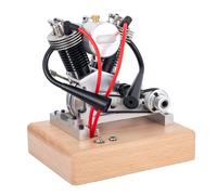 BlocteckToy Metal Engine Model Kit, Hoglet V-Twin 4-Stroke Kick Start Gasoline Motorcycle Engine Model, Ideal Birthday for Collectors Enthusiasts (RTR/Upgrade Large Version)