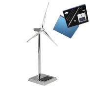 BlocteckToy Mini Solar Energy Windmill Model, Delicate Metal Solar Powered Building Wind Turbine Model with 8-10 RPM Rotation Speed