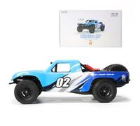 BlocteckToy RC Drift Car, 1/32 Scale RWD 2.4G RC Off-Road Short Truck KIT w/Simulation Interior, Straight Bridge & Sound/Light System - Blue DIY Model for Adults & Advanced Hobbyists
