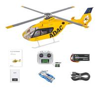 BlocteckToy RC Helicopters for Adults, FLYWING EC135 470-Class 2.4G 6CH 4 Detachable Propellers RC Simulation Helicopter Model with H1 Flight Controller and Beidou GPS Positioning (RTF Version)