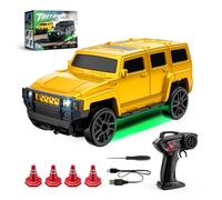 BlocteckToy RC Off-Road Truck, 1/64 Scale 2.4G 4WD Brushless Motor Mini Desktop RC Off-Road Drift Car with Dual Speed and LED Lights, Xmas Birthday Gifts for Vehicle Enthusiast