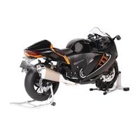 BlocteckToy Remote Control Motorbike, 1/6 Scale Alloy Dynamic Motorcycle 2.4G 3D Stunt Bike with Ignition System and Smoke Spray, RC Gifts for Enthusiasts