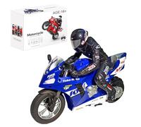 BlocteckToy Remote Control Motorbike, 1/6 Scale RC Self-Balancing Motorcycle, 2.4G Dual-Motor Stunt Bike with Six-Axis Gyroscope - Omnidirectional Wheelie Drift (Blue)