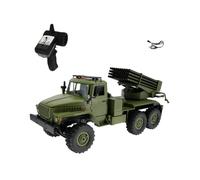 BlocteckToy Remote Control Truck with Two Batteries, 6x6 BM-21 “Grad” Rocket-Launcher RC Military Truck - Realistic RTR Construction Model, Gifts for Engineering Hobbyists