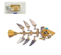 BlocteckToy Steampunk 3D Metal Puzzle Marine Organism, DIY Assembly Mechanical Bony Fish Metal Jigsaw Puzzle Home Decor Birthday Christmas Advent Calendar Gifts (100+ PCS)
