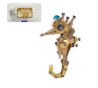 BlocteckToy Steampunk 3D Metal Puzzle Marine Organism, DIY Assembly Mechanical Sea Horse Metal Jigsaw Puzzle Home Decor Birthday Christmas Advent Calendar Gifts (100+ PCS)