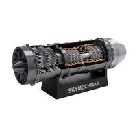 BlocteckToy Turbofan Metal Engine Model, 1:18 Scale 3D Printed Functional DIY, Metal Mechanical Science Education Simulation Turbojet Engine for Adults & Aerospace Enthusiasts (50+ PCS)