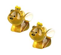 blodfune 2Pcs Mini Bee Shaped Animals Glow in The Dark Resin Figures Cute Tiny Ornament for Fairy Garden Dollhouse Car Decoration Party Favor F