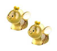blodfune 2Pcs Mini Bee Shaped Animals Glow in The Dark Resin Figures Cute Tiny Ornament for Fairy Garden Dollhouse Car Decoration Party Favor E