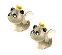 blodfune 2Pcs Mini Bee Shaped Animals Glow in The Dark Resin Figures Cute Tiny Ornament for Fairy Garden Dollhouse Car Decoration Party Favor C