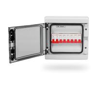 blodfune 8 Way Consumer Unit, IP65 Waterproof Good Conductivity Flame-Retardant, ABS Consumer 2P 100A Main Switch with 6 MCBs Consumer Unit Circuit Breaker Box for Garage Shed Caravan Grey