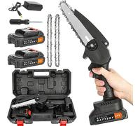 blodfune Mini Chainsaw 6 Inch, Cordless Chainsaw Brushless 2 Batteries 1.5Ah 24V, 2 Chains, 650W Chain Speed Electric Power Chainsaw for Tree Branches, Courtyard, Household & Garden (24, Volts)