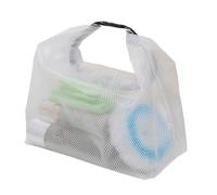 blodfune Odor Resistant Travel Pouch, Transparent Cosmetic Bag for Swimming Gear, Waterproof Multifunctional Storage Bag with Buckle, Quick Drain Hanging Toiletry Organizer, 3 Sizes Set. White M
