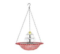 blodfune Solar Fountain Bird Bath, Cascade Hanging Birdbath with Metal Hook Chains, Solar Powered Water Fountain for Garden Patio Yard, Hummingbird Shower Bowl Orange