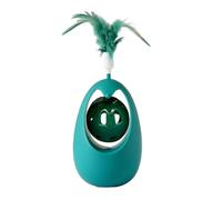 blodfune Wobble Cat Toy Detachable Feather Wand, Natural Catnip Infused Bell Option, PP Material Teeth Cleaning for Indoor Self Play, Hands Free Energy Burn Blue B