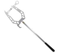 Blogiiup Boat Dock Hook, 16x6in Automatic Telescoping Boat Hook, Stainless Steel Rope Hook with Cable Guider, U-shaped Boat Hook Pole for Mooring