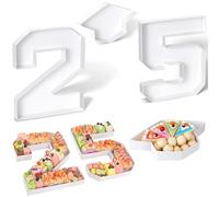 Blogiiup Cardboard Numbers for Charcuterie, 25 Number Charcuterie Board Box with Doctoral Cap Fillable Creative Cookies Candy Cupcake Boxes for Home Graduation Party Decorations, Cupcake Boxes