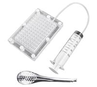 Blogiiup Caviar Maker Box, Molecular Gastronomy Caviar Maker, Gourmet Dispenser with Tube & Spoon Tools, Caviar Filter Spherification Dropper for Home Kitchen