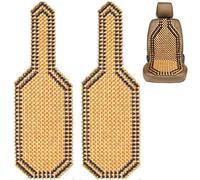 Blogiiup Cooling Car Seat Cover, Beaded Car Seat Cover 2Pcs 51x15 Polished & Waxed Wooden Breathable, Cooling & Massaging Universal Automobile Accessories, Beaded Covers for Cars