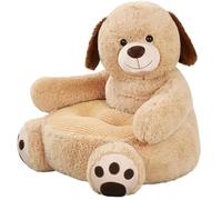 Blogiiup Cute Brown Dog Toddler Armchair, Plush, 50x50x45 cm, Reading, Relaxing, Playtime, Unique Cartoon Brown Dog Design, Early Learning Support