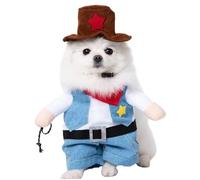 Blogiiup Dog Costumes, Dog Halloween Costume, Funny Dog Cowboy Costume with Hat, Soft Breathable Chucky Dog Costume, Cute Dog Clothes for Halloween Cosplay Party, M, Chucky Dog Costume