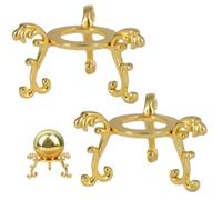 Blogiiup Egg Display Stand, 2Pcs Egg Stand, Sturdy Metal Display , Decorative Pedestal for Crystal Ball Sphere Globe Stone, Golden, Easter