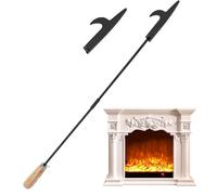 Blogiiup Fireplace Poker, Fire Poker 33" Long Iron Fire Pit Poker Heavy Duty Fireplace Poker Tools Protable Fire Poker for Fire Pit Classic Poker Stick for Camping Wood Stove, Fire Pit Poker