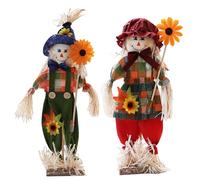 Blogiiup Halloween Scarecrow, Halloween Scarecrow 2PCS 15.8 Inch Scarecrows for Fall Harvest Thanksgiving Garden Yard Lawn Sign, Scarecrows