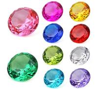 Blogiiup Little Gems, 2Set Acrylic Gems 1.6 Inch Multicolor Chaos Emeralds Pirate Treasure Hunt Prop Easy to Clean Little for Birthday Christmas Easter Prizes, Gemstones for Kids