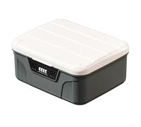 Blogiiup Lockable Medicine Box with Partition & Combination Code Fridge Lock Box, 4.7x10.3x8.9 Inch, Grey