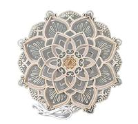 Blogiiup Mandala Light, LED Night Light 11.81x11.81 inch Wooden Hanging USB Fairy Lights Yoga Room Living Room Bedroom Energy-saving Wall Decoration