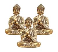 Blogiiup Mini Buddha Sitting Figurine,3Pcs Miniature Portable Decorative Statue Gift Decoration for Hotel Office Living Room Meditating