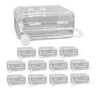Blogiiup Mini Suitcase Party Favor Box, 12PCS Mini Suitcase Boxes Clear Plastic Party Favor Box with Retractable Wheel for Wedding Birthday, Luggage