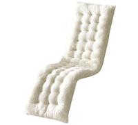Blogiiup Sun Lounger Cushions Indoor/Outdoor Chaise Lounge Cushion Patio Lounge Chair Cushion Soft Recliner Chair Cushions Roll up Mattress for Indoor Outdoor Travel Hiking Fishing White