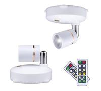 Blogiiup Wireless Spotlight with Remote Battery Powered Lights 2PCS Mini Accent Lights Indoor Dimmable LED Spotlight with Remote Rotatable Wall Light for Picture Display