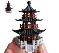Blogiiup Zen Garden Accessories, Zen Garden Accessories, 1.9x2.9 Inch Plastic Japanese Chinese Mini Pavilion Pagoda For Bonsai Aquarium Micro Landscape Decorations, Model House