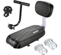 BLOHDI Cycling Child Seats,Kid Bike Back Cushioned Seat Kit with Bell Foot Rest Handle Grip Children Safety Carrier Set