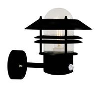 Nordlux Blokhus Outdoor Patio Terrace Metal Motion Sensor Wall Light In Black (Diam) 22Cm