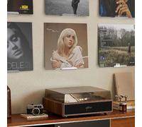 BLOLYO Clear Acrylic Record Shelf Wall Mount Display - 8 Pack Album Holder Stand