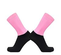 BLOMDE Mens Socks Anti Slip Silicone Summer Aero White Line Cycling Sport Running Socks-Pink Black_L 40-45