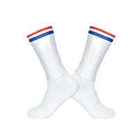 BLOMDE Mens Socks Anti Slip Silicone Summer Aero White Line Cycling Sport Running Socks-Stripe_L 40-45